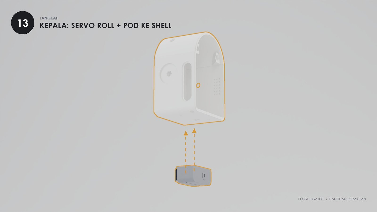 Pod dengan servo roll naik ke lantai shell kepala